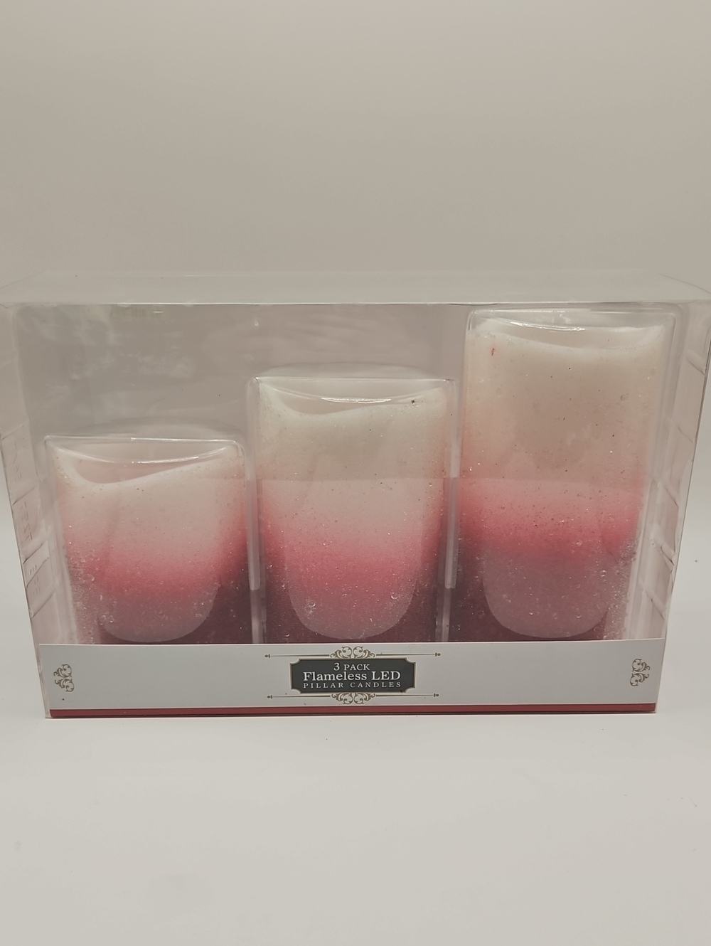 Flameless LED Pillar Candles - Pink Ombre (Set of 3)
